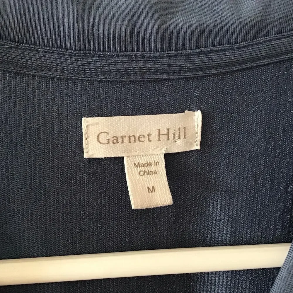 Garnet Hill Traverse Knit Jumper Jumpsuit Lounge Casual  Slate Blue Medium